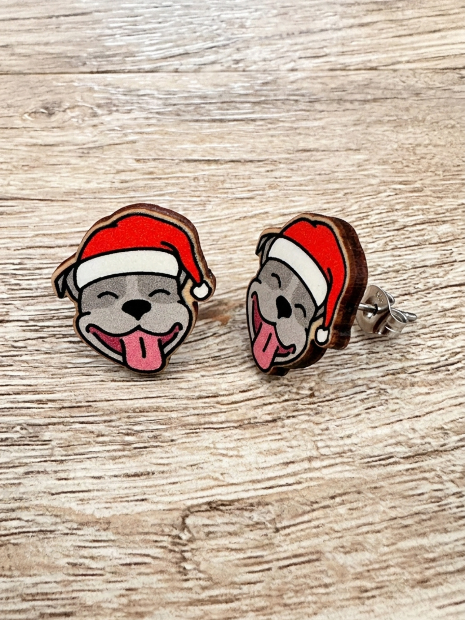 Staffordshire Bull Terrier Christmas Edition ColourPop Stud Earrings