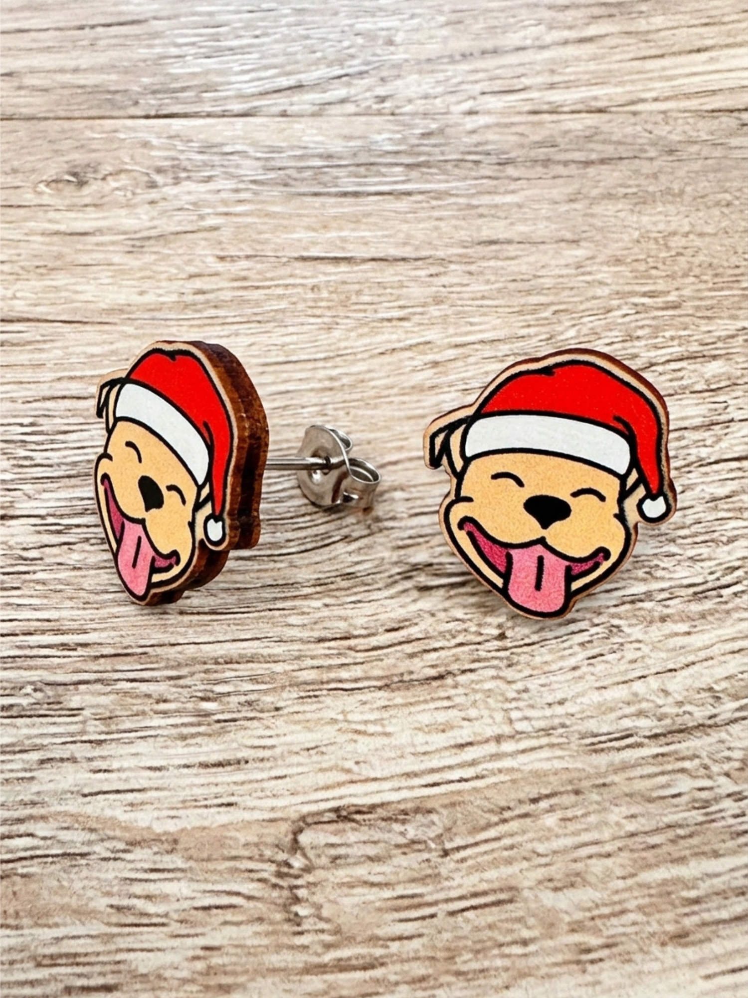 Staffordshire Bull Terrier Christmas Edition ColourPop Stud Earrings