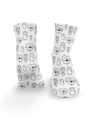 Canines, Coffee & Kettlebells Ankle Socks