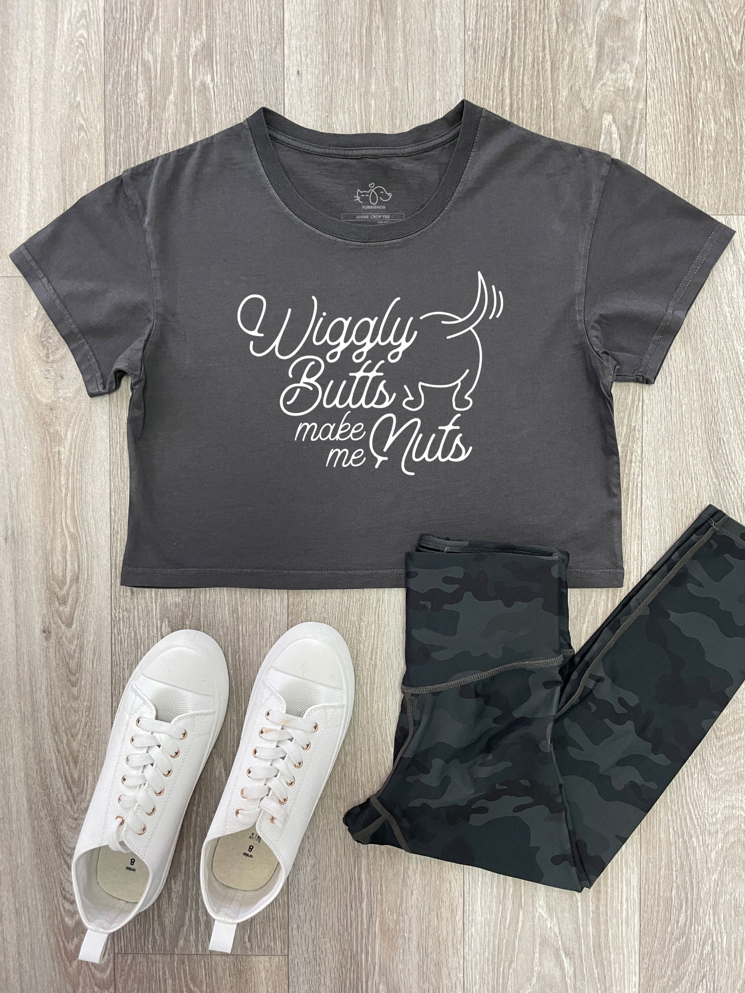 Wiggly Butts Make Me Nuts Annie Crop Tee