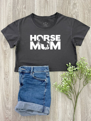 Horse Mum Silhouette Annie Crop Tee