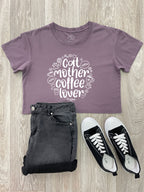 Cat Mother Coffee Lover Annie Crop Tee