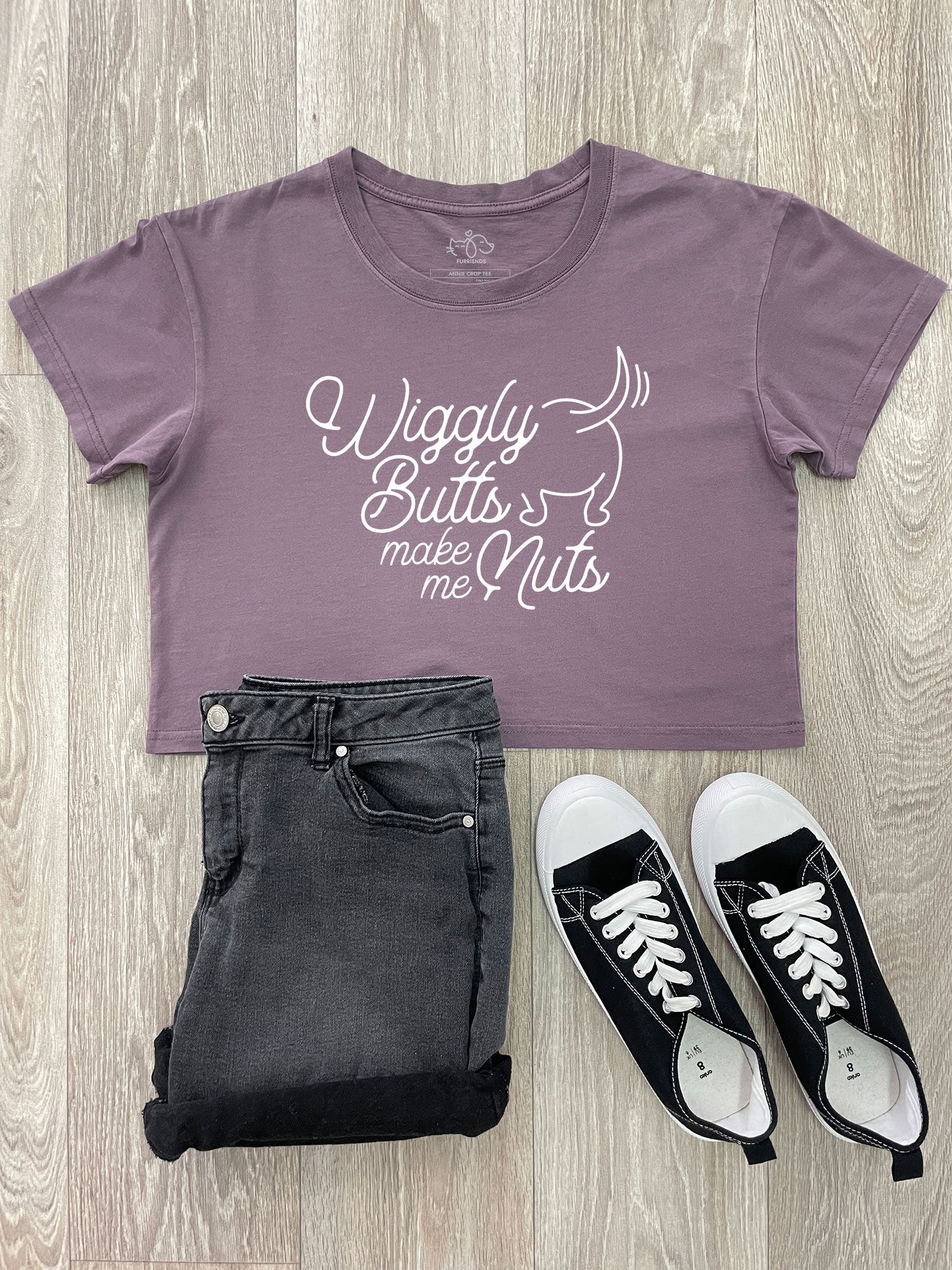Wiggly Butts Make Me Nuts Annie Crop Tee