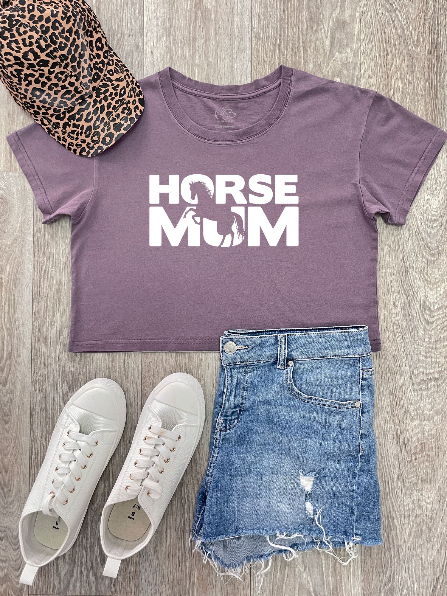 Horse Mum Silhouette Annie Crop Tee