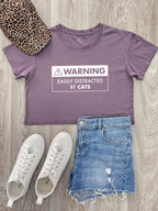 Warning Sign! Easily Distracted By... Customisable Annie Crop Tee