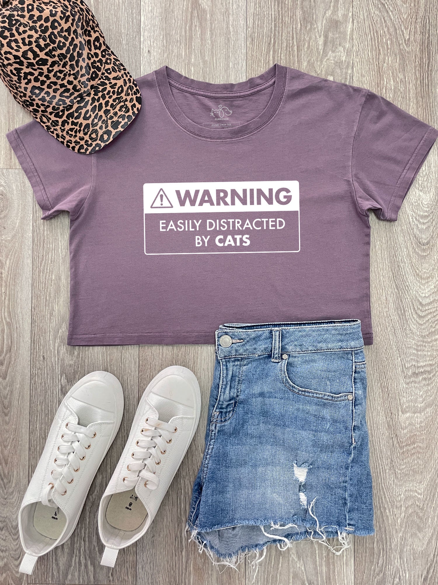 Warning Sign! Easily Distracted By... Customisable Annie Crop Tee