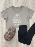 Workout & Hang With My Cat Annie Crop Tee