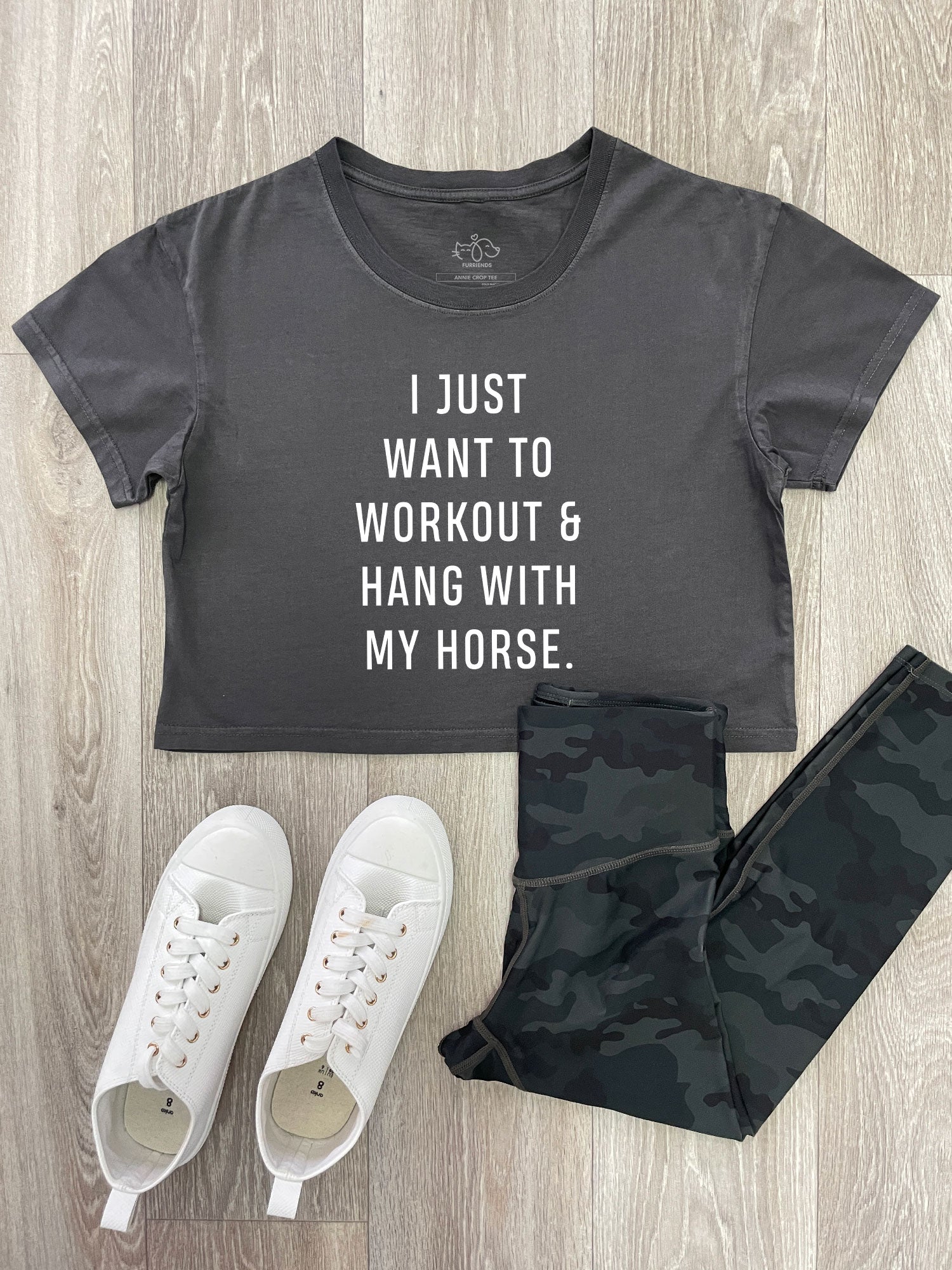 Workout & Hang With My Horse Annie Crop Tee