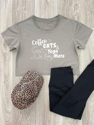 Coffee Cats & Yoga Mats Annie Crop Tee