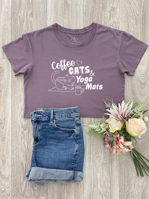 Coffee Cats & Yoga Mats Annie Crop Tee