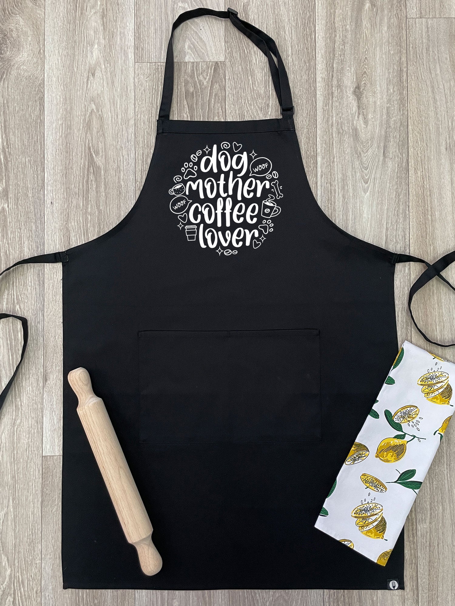 Dog Mother Coffee Lover Bib Apron