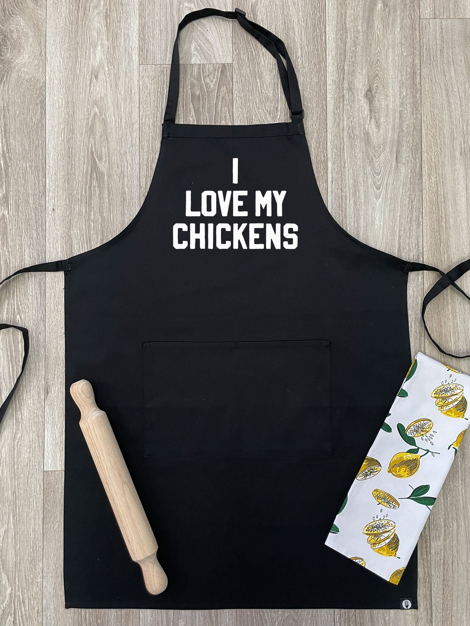 I Love My Chickens Bib Apron
