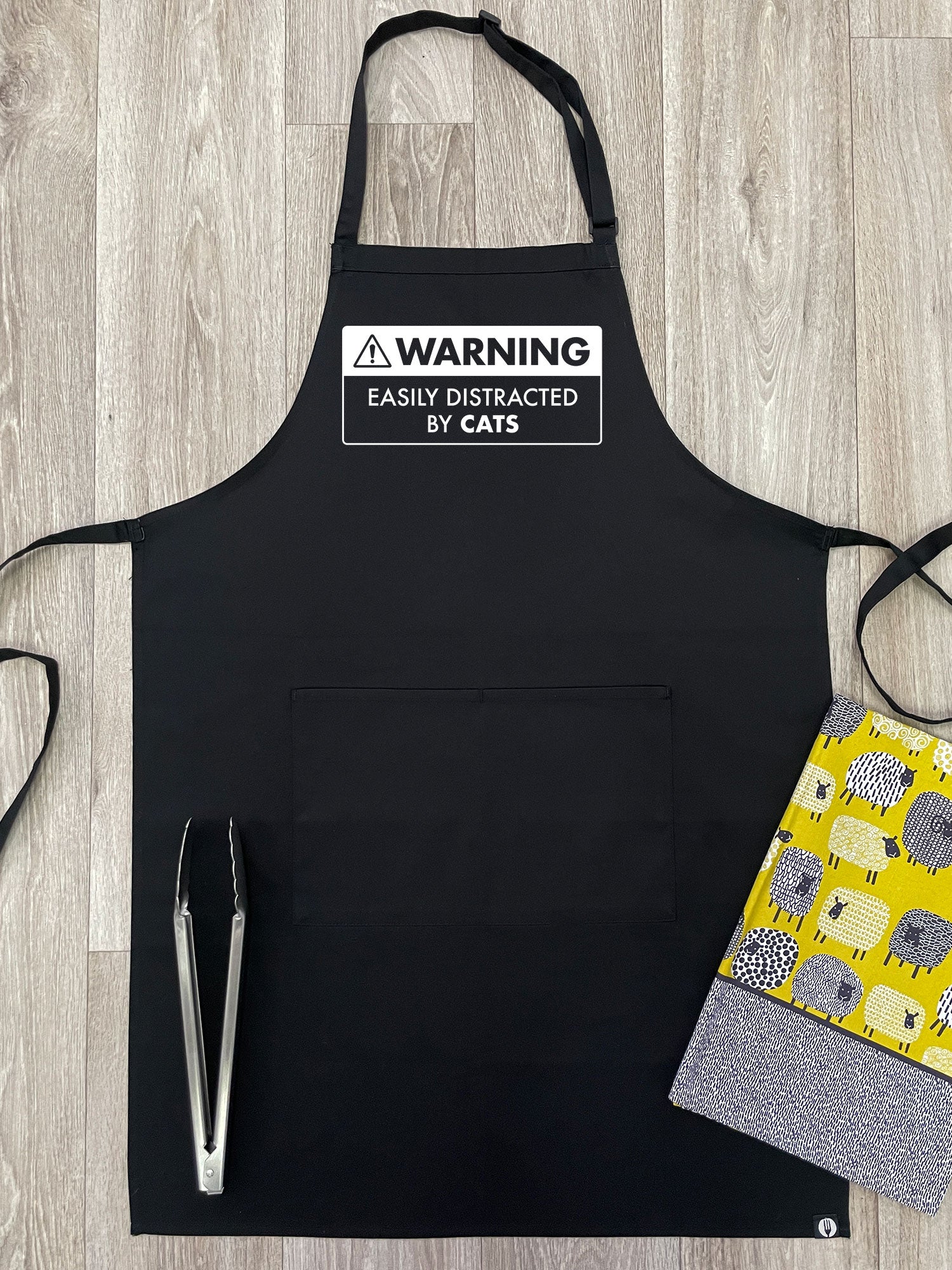 Warning Sign! Easily Distracted By... Customisable Bib Apron