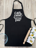 Cats & Wine Make Everything Fine Bib Apron