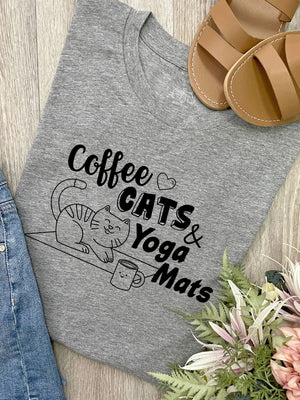 Coffee, Cats & Yoga Mats Ava Women's Regular Fit Tee