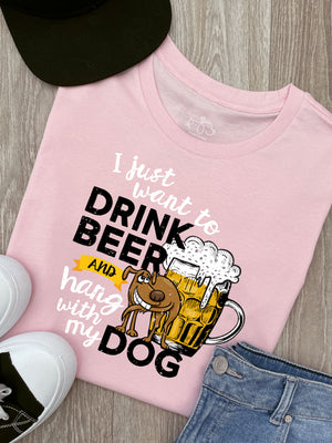 Drink Beer & Hang With My Dog Ava Women's Regular Fit Tee