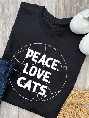 Peace. Love. Cats. Ava Women's Regular Fit Tee