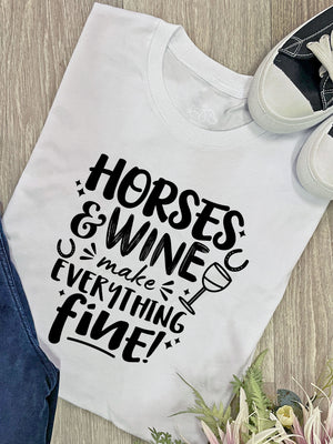 Horses & Wine Make Everything Fine Ava Women's Regular Fit Tee