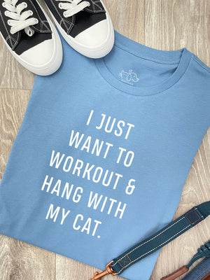 Workout & Hang With My Cat Ava Women's Regular Fit Tee