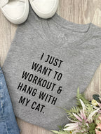 Workout & Hang With My Cat Ava Women's Regular Fit Tee