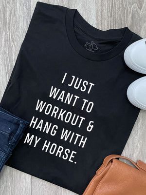 Workout & Hang With My Horse Ava Women's Regular Fit Tee