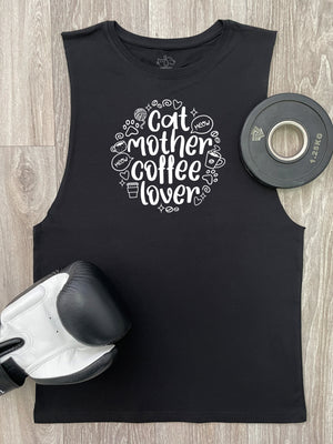 Cat Mother Coffee Lover Axel Drop Armhole Muscle Tank