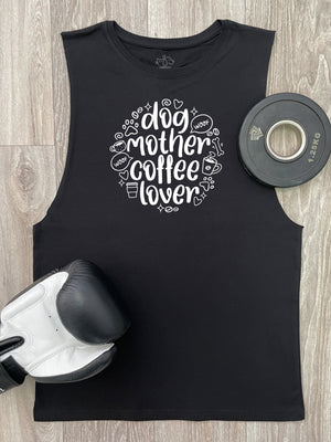 Dog Mother Coffee Lover Axel Drop Armhole Muscle Tank