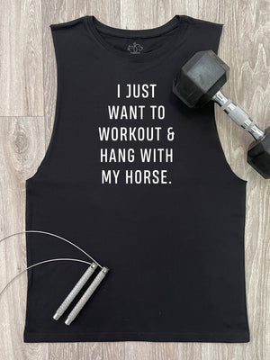 Workout & Hang With My Horse Axel Drop Armhole Muscle Tank