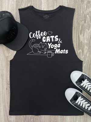 Coffee Cats & Yoga Mats Axel Drop Armhole Muscle Tank