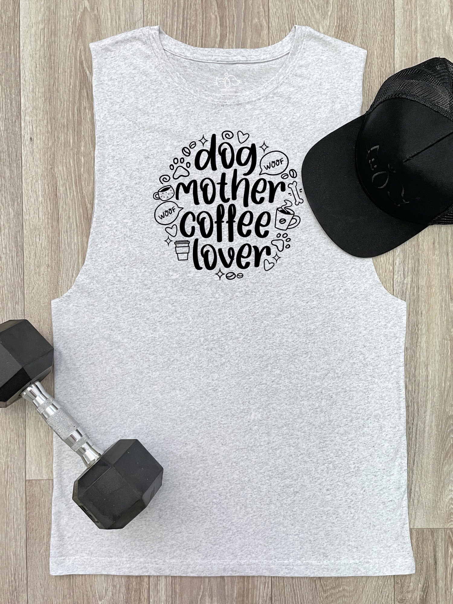 Dog Mother Coffee Lover Axel Drop Armhole Muscle Tank