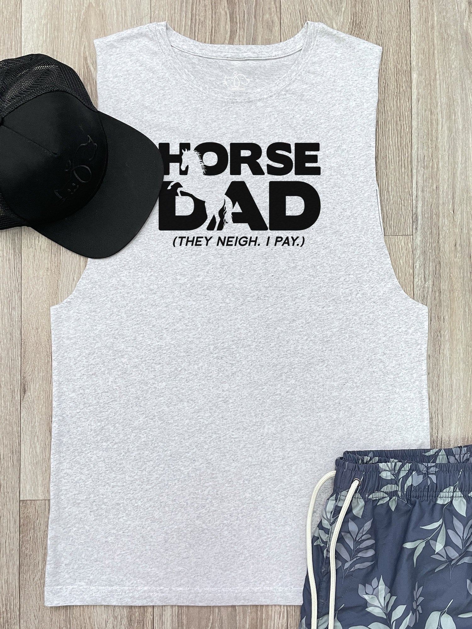 Horse Dad. They Neigh I Pay. Axel Drop Armhole Muscle Tank