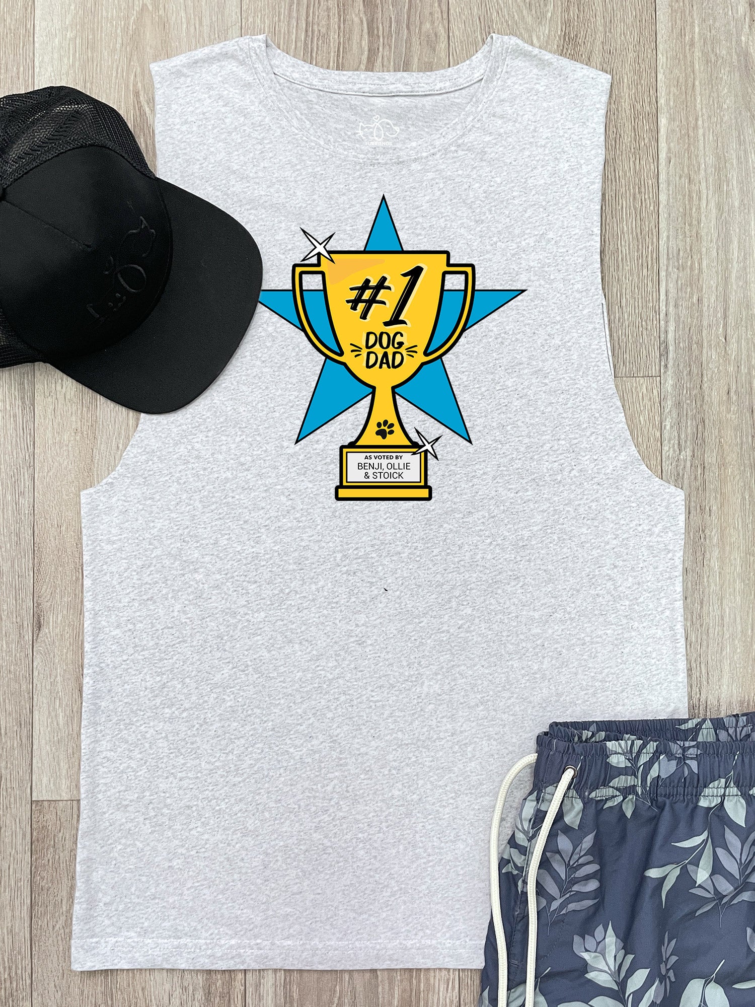 #1 Dog Dad Customisable Axel Drop Armhole Muscle Tank
