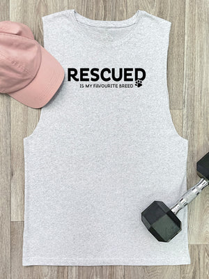 Rescued Is My Favourite Breed Axel Drop Armhole Muscle Tank