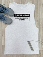 Warning Sign! Easily Distracted By... Customisable Axel Drop Armhole Muscle Tank