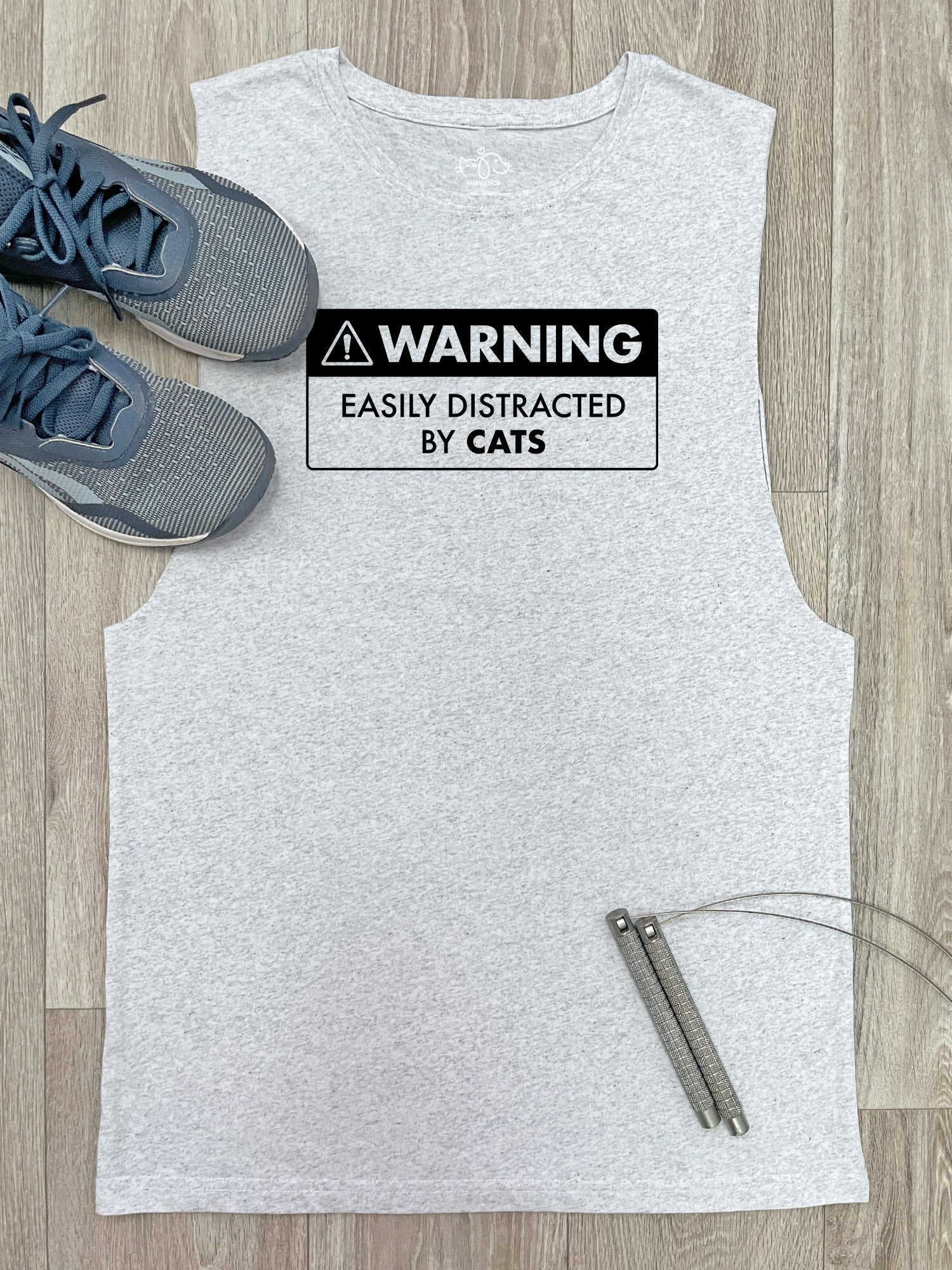 Warning Sign! Easily Distracted By... Customisable Axel Drop Armhole Muscle Tank