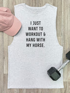 Workout & Hang With My Horse Axel Drop Armhole Muscle Tank