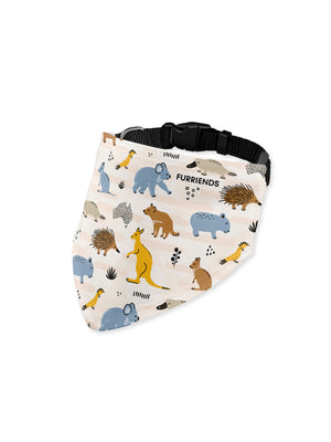 Kangaroo Reversible Dog Bandana With Collar