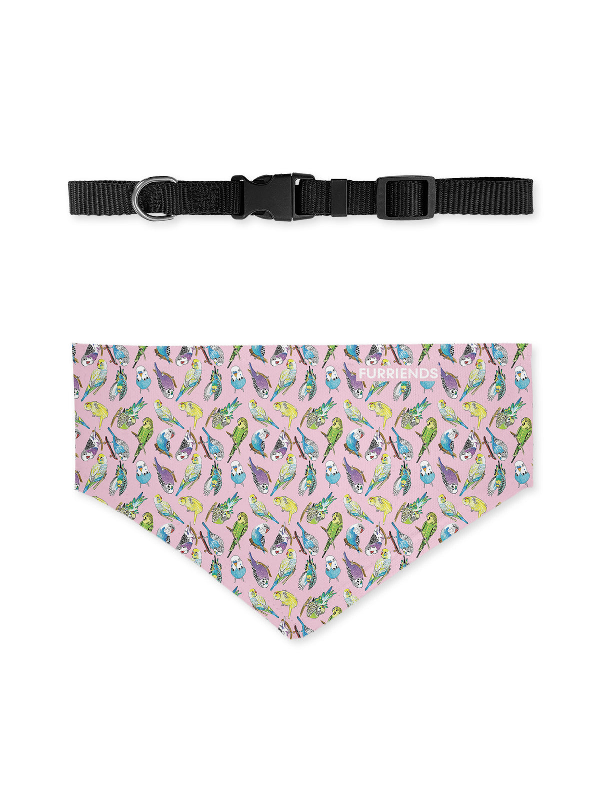 Bright Budgies Customisable Dog Bandana With Collar