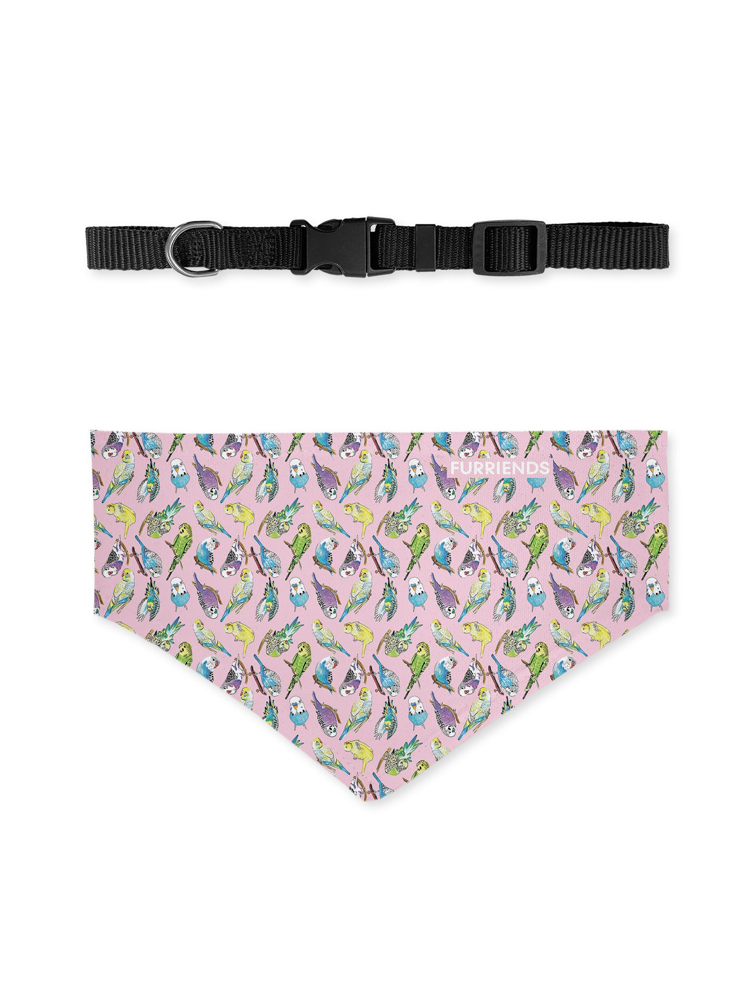 Bright Budgies Customisable Dog Bandana With Collar
