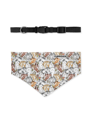 Curious Creatures Horse Lover Reversible & Customisable Dog Bandana With Collar