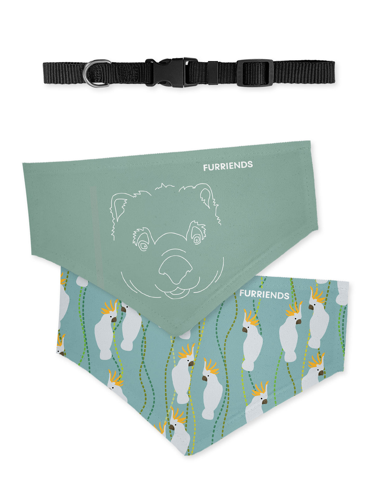 Wombat Reversible Dog Bandana With Collar