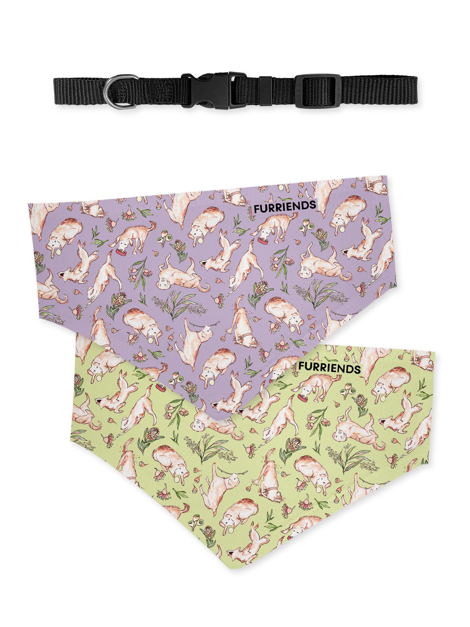 Life of Bruce Reversible & Customisable Dog Bandana With Collar