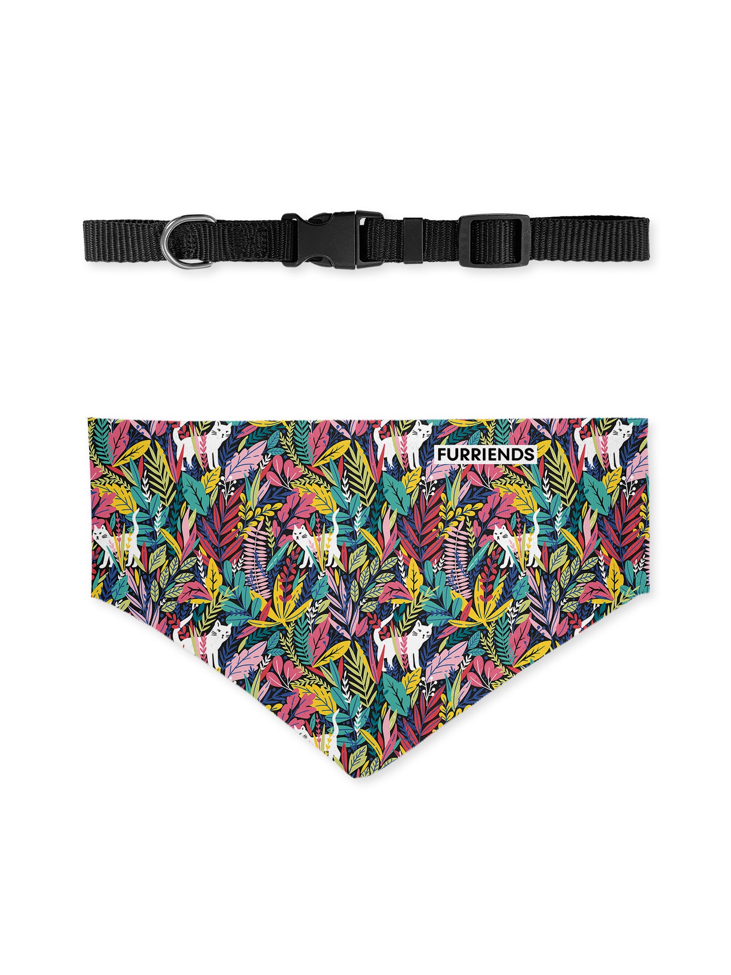 Jungle Cat Reversible & Customisable Dog Bandana With Collar
