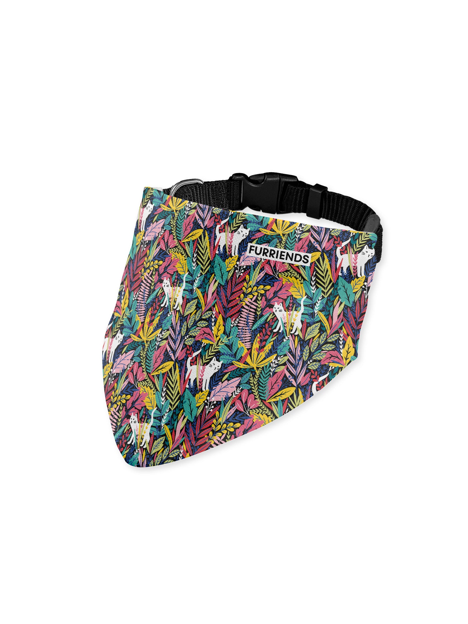 Jungle Cat Reversible & Customisable Dog Bandana With Collar