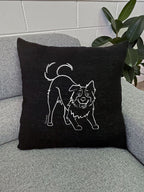 Border Collie Linen Cushion Cover