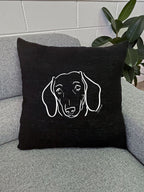Dachshund Linen Cushion Cover