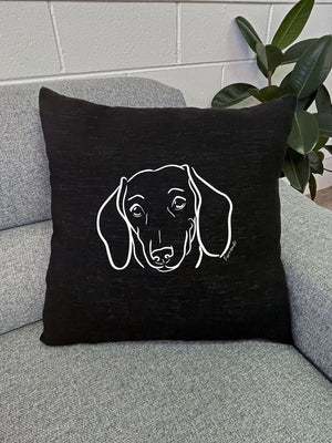 Dachshund Linen Cushion Cover