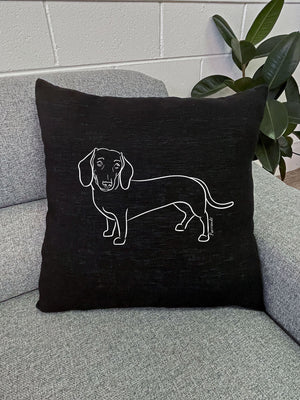 Dachshund Linen Cushion Cover