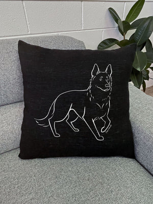 German Shepherd Linen Cushion Cover
