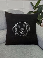 Golden Retriever Linen Cushion Cover